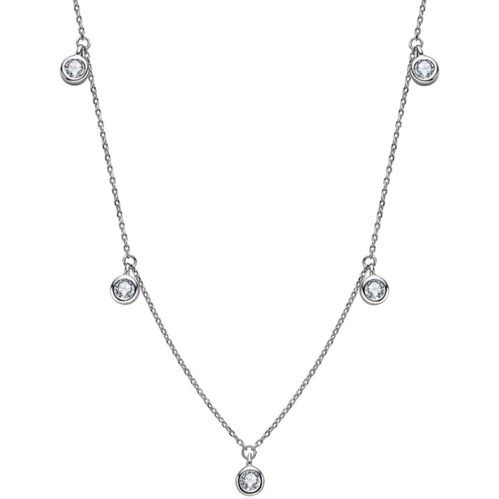 18k 925 Diamonds by the Yard Station Necklace